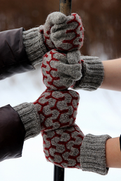 Aada mittens have easy design with colour work and cables